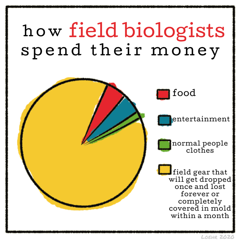 Comic about how biologists spend money