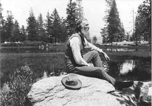 John Muir on rock