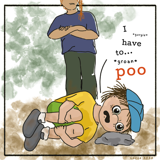 Comic of boy needing to poo