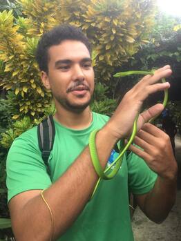 Man holding snake